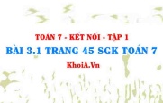 Bài 3.1 trang 45 SGK Toán 7 tập 1 Kết nối tri thức
